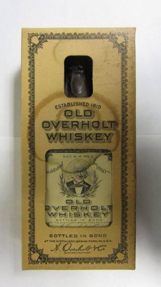 Prohibition-era pint whiskey bottle in original box