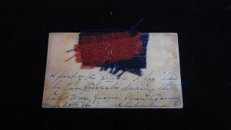 Piece of flag on card: 1st flag confederate Montgomery, AL