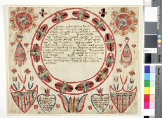 Fraktur: Certificate of the Birth and Baptism of Christina Michaelin in Northampton County, Pennsylvania
