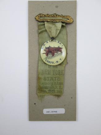 Badge w/button: R.H.&L. Co. no.1 corfu, NY...Aug.19-24, 1901