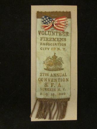 Ribbon badge: Vol. Firemen's Assn. City of NY, 27th Annual Conv....