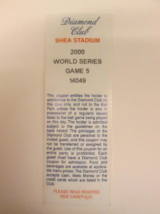 2000 World Series ticket