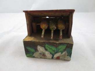 Mechanical toy (three chickens in a coop)