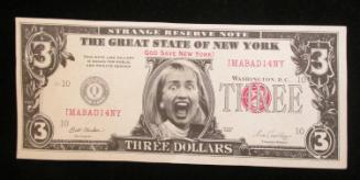 Faux three dollar bill