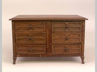 Miniature Furniture, Chest with Five Inlaid Drawers
