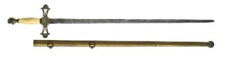 Sword w/scabbard: floral design