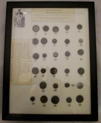 Framed set of American military buttons (28)