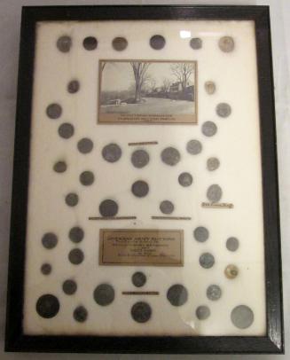 Framed set of American military buttons (44) excavated at West Point