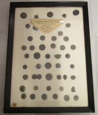 Framed set of American military buttons and sleeve-links (36) excavated at Fort