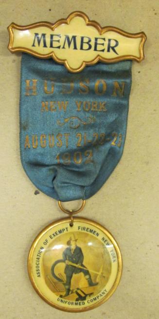 Ribbon badge: member, Hudson NY, Aug. 1902...