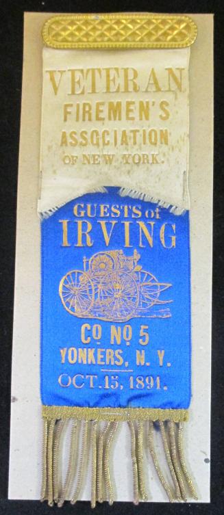 Badge:...Firemen's Association of NY...Oct. 15, 1891