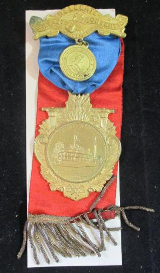 Badge: Delegate F.A.S.N.Y. 27th Conv...Aug. 15-18, 1899