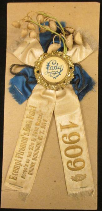 Badge: Lady Exempt Firemen Ben. Fund...1909