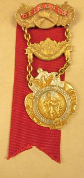 Badge: Delegate...18th Annual Conv...NY Vol. F.A., 1913
