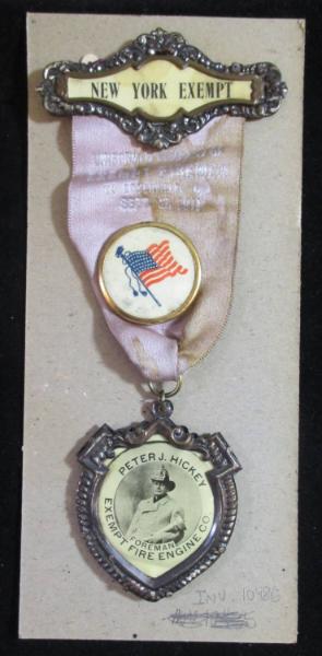 Badge w/button: N.Y. Exempt Decor. of Wash. Monu...1912...