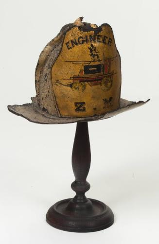 Fire helmet used by Zophar Mills (1809–1887)