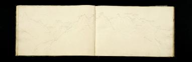 Panorama of the Alps with Mont Blanc (fols. 7v-8r)