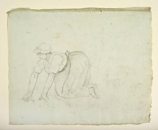 Woman Scrubbing, from the Economical School Series; verso: eight figure studies