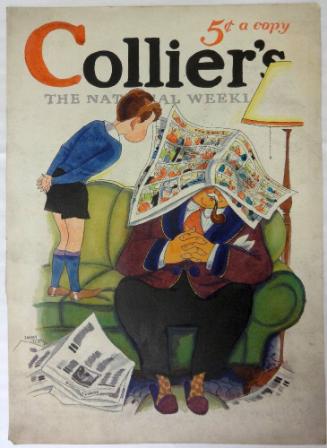Study for a cover of Collier's: Reading the Funnies