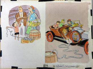 Study for pp. 34–35 of "Ian Fleming's Story of Chitty Chitty Bang Bang! The Magical Car"