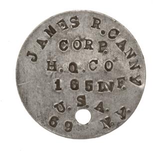 World War I dog tag worn by James R. Canny (1895)