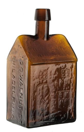 E.G. Booz's Old Cabin Whiskey flask