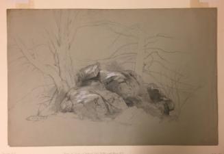 Study of Rocks with Tree Sketches, Bolton, New York