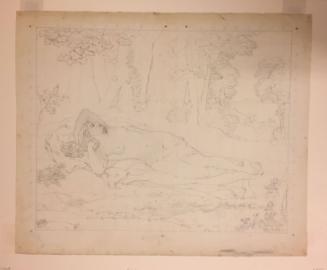 Ariadne (after Vanderlyn): Preparatory Drawing for the Engraving