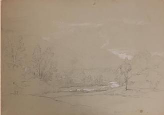 Landscape, Manchester, Vermont; verso: study of two trees