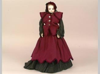 Doll: woman in red dress w/hat