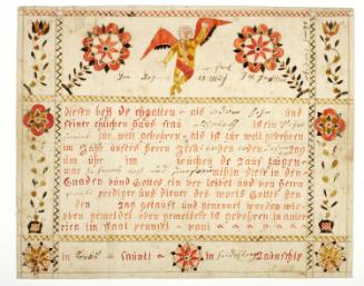 "Deisen bey de ehgatten...", Certificate of  Birth and Baptism