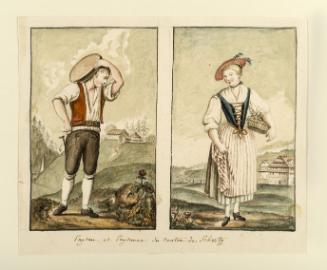 Vignettes of Man and Woman in Swiss Canton Costume, after an Unknown Source