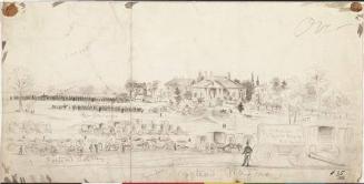 Troop Wagons at Kingston, Georgia; verso: landscape sketch