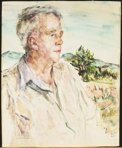 Robert Frost (1874-1963); verso: sketch of same sitter, frontal view
