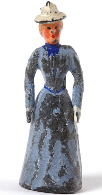 Lady in blue dress