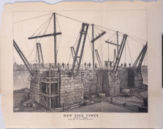 New York Tower (W. A. Roebling, Engineer) [under Construction for the East River Bridge]