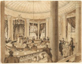 Council Chamber, City Hall, New York City: Study for Plate 9A of "Bourne's Views of New York"