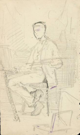 John Singer Sargent (1856-1925) at the Easel, Holding a Palette