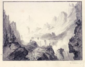 Landscape with Waterfalls, Folio 10 in the John Ludlow Morton Album