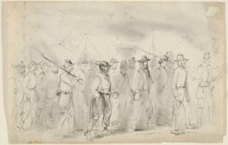 The Siege of Charleston Harbor, South Carolina; verso: sketch of soldier