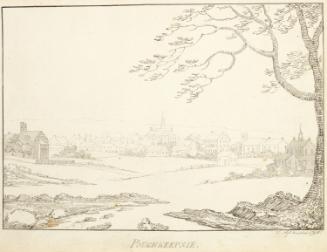 View of Poughkeepsie, New York; verso: sketch of landscape with house