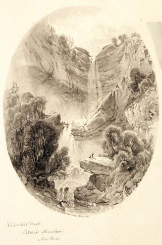 Oval Vignette View of Kaaterskill Falls, Catskill Mountains, New York