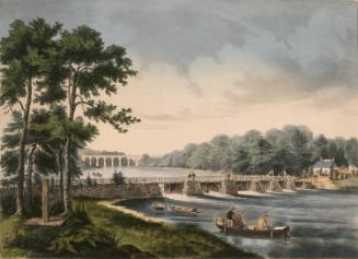 View on the Harlem River, New York with the High Bridge in the Distance