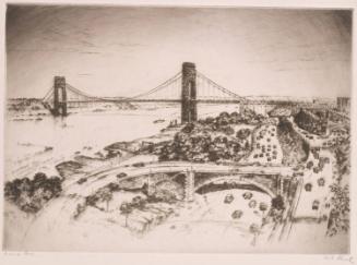 George Washington Bridge Showing Manhattan Approaches