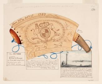 Powder Horn: Victor G. Putman (FW-132), with Carving Unfurled and a Landscape Vignette of Fort Niagara, Lake Ontario, New York
