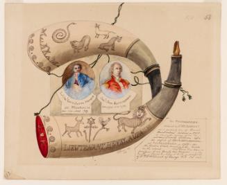 Powder Horn: Ticonderoga (FW-58), Two Sides Depicted, with Vignettes Portraits of  Lieutenant General Louis Joseph, Marquis De Montcalm, and General John Abercrombie