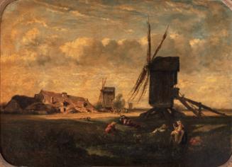 Landscape and Windmills, Belgium
