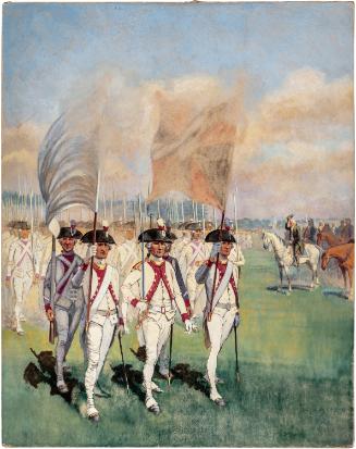 Scenes from the American Revolution: The French "Soissonnais" Regiment Being Reviewed at Philadelphia by President Washington and Congress, 1781