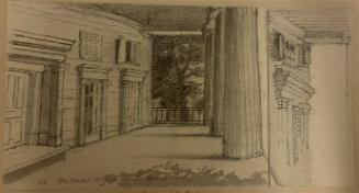 Two Views of the Porch of Dr. J.W. Wallace's House, West Farms, Bronx, New York; verso: fragmentary tree sketch