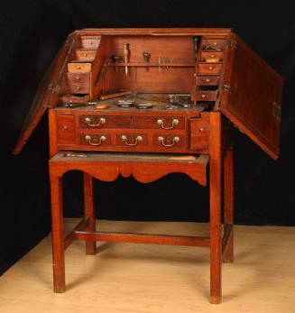Desk and tools used by miniaturist John Ramage (ca. 1748–1802)